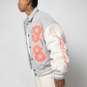 Chaqueta de Invierno Personalizada Casual Estilo Letterman para Hombre, Chaqueta Varsity de Béisbol con Logotipo Bordado en Lona y Cuero, Transpirable - Product Image 3