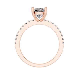 แหวนหมั้นเพชรโมอิสสีเงินสเตอริง925ขนาด6.5มม. เบาะรองนั่งตัดหินด้านข้างเป็นง่ามชุบโรเดียมเครื่องประดับสำหรับทุกเพศ - Product Image 4