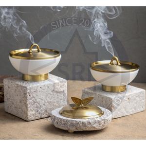 Brûleur d'encens en laiton luxueux indien, écologique, 100% naturel, anti-odeur, 3 styles, décoration pour les occasions festives, diffuseur d'encens - Product Image 1