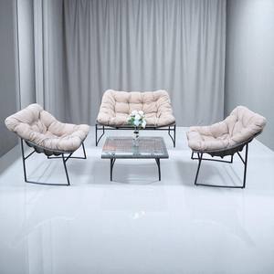 Juego de sofás de ratán polivinillo-CTM Juego de muebles de mimbre de imitación Sofá de patio Juego de asientos de ocio - Product Image 2