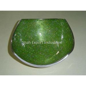 Bol de service à salade en aluminium Design incurvé pour table à manger Bol de service à dessert et à collation en couleur bleue - Product Image 2