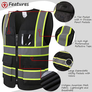 Gilet de sécurité réfléchissant pour l'extérieur, multi-poches, haute visibilité, pour l'hiver Gilet de sécurité personnalisé et résistant pour unisexe - Product Image 3