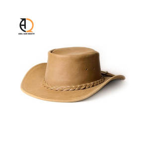 Sombrero Fedora de Lana Occidental de Alta Calidad con Ala de Cuero, Estilo Vaquero, Diseño de Moda para Mujer - Product Image 1