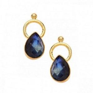 Pendientes de plata de ley 925 con forma de pera, Gema labradorita, novedad - Product Image 1