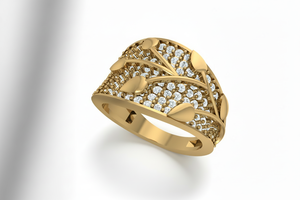 แหวนทอง 14K ประดับเพชร ลายฉลุ |   เพชรทรงบริลเลียนต์คัต 1.17 กะรัต - Product Image 4