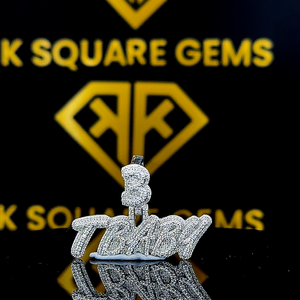 Colgante Hip Hop con letras personalizadas, colgante con abalorio, colgante con nombre de Hip Hop para hombre, colgante de moissanita, joyería de Hip Hop Ice Out, plata 925 - Product Image 1