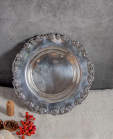 Plateau de service vintage en aluminium plaqué argent poli, fait main, de qualité supérieure, pour centres de table de mariage - Vente en gros