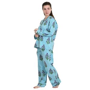 Pure Cotton Ensemble Pyjama Printed Panama Block Spring Nightwear Salon Clothing Nightdress Hand Block Printed Vtements De Nuit - Product Image 5