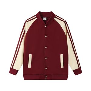 Veste de baseball unisexe Healy 2026 à manches longues, color-block, fermeture boutonnée, bleu crème, polyester, coupe classique, adultes, toutes saisons - Product Image 5