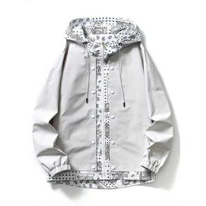 Design antique nouvelle veste coupe-vent à capuche décontractée pour hommes avec veste zippée élégante pour le printemps et l'automne pour les hommes - Product Image 1