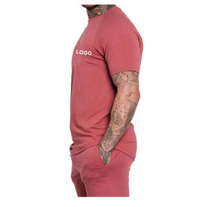 T-shirt de gymnastique pour hommes de haute qualité respirant coton Spandex à manches courtes Compression t-shirt d'entraînement 100% coton tricoté - Product Image 6