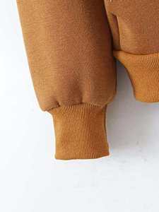 Sweat-shirt à capuche unisexe en molleton zippé, couleur unie, coupe oversize, décontracté, longueur standard, en tissu tricoté pour l'automne - Product Image 5