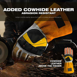 ถุงมือเชื่อมหนังแพะสำหรับผู้ชายถุงมือทำงานหนังอาร์กอนได้รับการรับรองจาก CE - Product Image 2