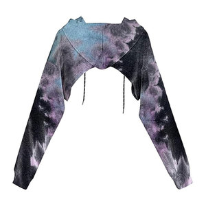 เสื้อฮู้ดตัดสั้นสำหรับผู้หญิงเสื้อฮู้ดเข้ารูปป้องกันการเกิดเสื้อผ้า - Product Image 2