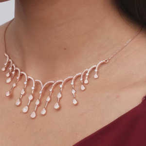 Collier de mode célébration en or rose - Product Image 3