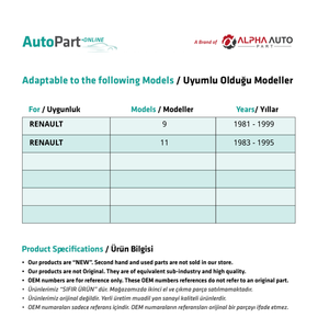 Support inférieur de tableau de bord pour Renault 9, 11 - 2 pièces - Product Image 2