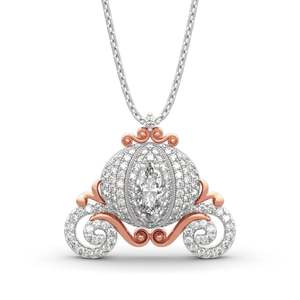 Collier Jeulia en argent sterling avec pendentif carrosse citrouille du rêve de Cendrillon et serti de zircons - Product Image 1