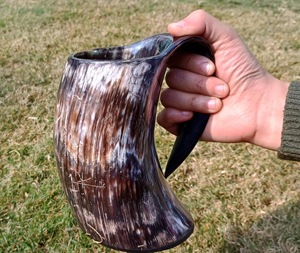 Authentic Eco-Friendly Viking Horn <b>Mug</b> Handmade Buffalo Horn Food Grade Medieval Style Religious Feng Shui Animal Beer <b>Mug</b> - Product Image 4