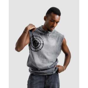 Camiseta sin mangas 100% algodón con diseño de puntadas lavadas - Product Image 3