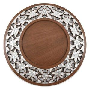 Plateau à balai en bois moderne conçu pour la décoration élégante de la maison et une présentation de table charmante avec une texture perlée - Product Image 1