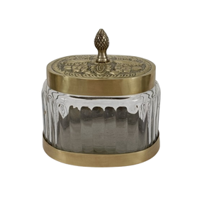 Elegant Gold Metal Lid PET <b>Jar</b> Classic Design Style Square Premium Storage for Candy <b>Sweets</b> Dates Food Gold Metal <b>Glass</b> Cover - Product Image 3
