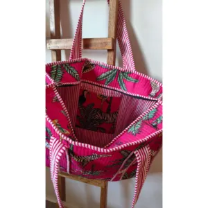 Sac fourre-tout moyen rose vif Jungle Joy avec fermeture éclair - Product Image 3