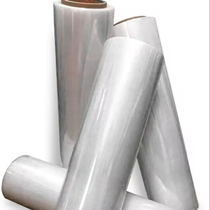 Rollo de envoltura adhesiva PBAT PLA troquelada biodegradable personalizado transparente para carne, fruta, verdura, película adhesiva táctil, envoltura de alimentos - Product Image 1