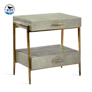 Mayorista Amplia Creativa Faux Shagreen Mesita de noche con patas de latón Color Hierro para mesita de noche de dormitorio - Product Image 5