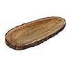 Plato de corteza de servicio de madera hecho a mano arbolado para servir aperitivos pasteles bandeja de servidor forma ovalada - Product Image 2