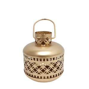 Dernière lanterne décorative à bougie en métal en fer avec finition dorée en vrac fait à la main pour la décoration de Noël de mariage à la maison - Product Image 1