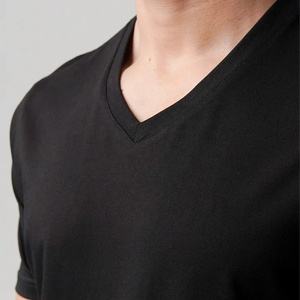 Lightweight Summer Wear Regular Fit 100% Cotton <b>T</b>-<b>Shirt</b> | Short Sleeve Round Neck Tee | Custom <b>Plain</b> <b>Black</b> Color Mens Tops - Product Image 3