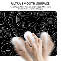 Tapis de souris étendu contour topographique grand, base antidérapante de tapis de souris de jeu et bord cousu pour les jeux et le bureau