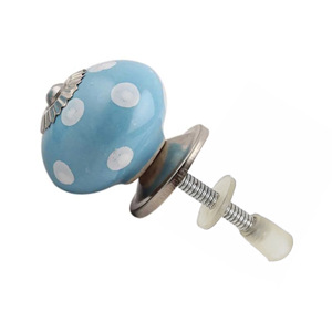 Poignées de tiroir et de placard en céramique de style industriel, à pois blancs et turquoise, pour cuisine, armoire, commode - Product Image 2