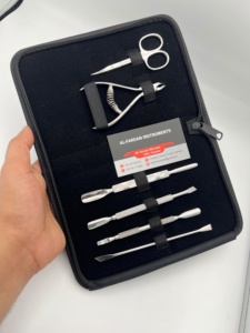Mirror Polish Finish Manicure Pedicure Set Included Nail Nipper Scissors Pusher 6 In 1 Leather Kit nail Tools with Custom Logo - Product Image 5
