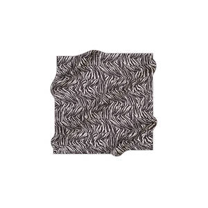Geometric Pattern Silk Square Scarf in Black and White - Product Image 1
