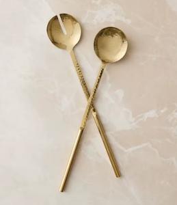 มีด้ามจับยาวทำจากโลหะทองเหลือง, มีด้ามยาวมีดีไซน์เรียบง่ายมีด้ามจับช้อนตักสลัด - Product Image 4