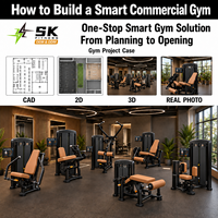 Solutions de salle de sport intelligentes SK One Stop avec écran de 15,6 pouces, équipement de fitness commercial complet, machine d'entraînement de force numérique IA