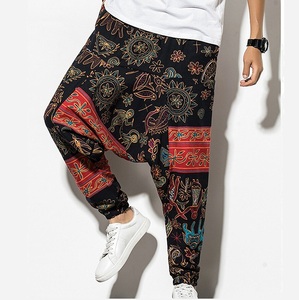 Joggers en coton de qualité supérieure Baggy Fit pantalons de survêtement pour hommes droite Harem Style noir couleur nouveauté personnalisable en gros OEM ODM - Product Image 3