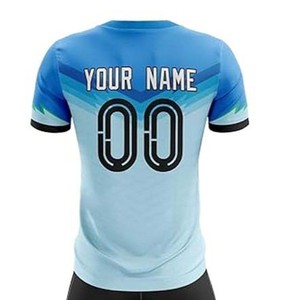 Camisetas de fútbol de poliéster 100% con cuello en V transpirable para adultos uniformes de fútbol con estampado de sublimación - Product Image 5