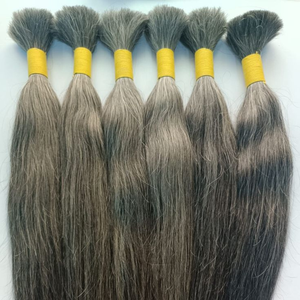 Natural Remy Indian Hair Extensions Bulk Wavy <b>Braiding</b> <b>Machine</b> Double Weft Chemical-Free Single Drawn Ends Raw Hair Bundles - Product Image 5