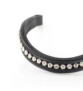 อุปกรณ์เสริมบังเหียนม้าแบบอังกฤษ Ashmira ขายดี สายคาดหน้าผากหนังนิ่มสีดำ ประดับคริสตัลใส ลายคลื่นบางปานกลาง สไตล์อินเดีย - Product Image 3