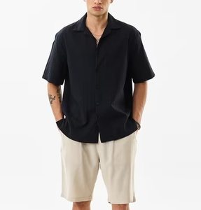 Chemise de plage à manches courtes de style hawaïen personnalisée, col cubain, chemise à boutons ample et vintage pour homme, décorée de coquillages - Product Image 3