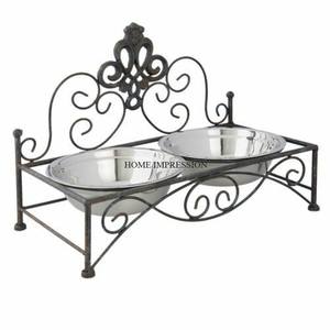 ชามอาหารสุนัขสแตนเลสขนาดใหญ่กันลื่นทนทานเป็นมิตรต่อสิ่งแวดล้อมชามให้อาหารสัตว์เลี้ยงสำหรับสุนัขแมวที่วางทำจากไม้ - Product Image 5