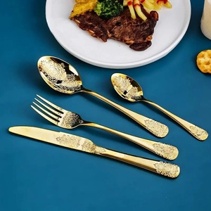 Juego de Cubiertos de Acero Inoxidable Moderno y Reutilizable, con Cuchillo, Cuchara y Tenedor, Plateado, 4 Piezas, Grabado a Mano, en Oferta - Product Image 2