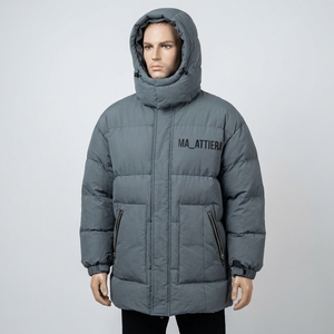 Chaqueta de invierno acolchada larga para hombre, con capucha, cálida, con múltiples bolsillos, con cremallera, para exteriores, OEM, ODM, venta al por mayor - Product Image 1