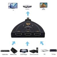 Conmutador Divisor HDTV 3 en 1 4K*2K de 3 Puertos con Cables Pigtail para Proyector, Computadora y Cine en Casa (Carcasa de PVC)