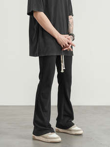 Pantalons de survêtement décontractés unisexes pour hommes, broderie personnalisée, jambes larges, style baggy, poids lourd, respirant, écologique - Product Image 2