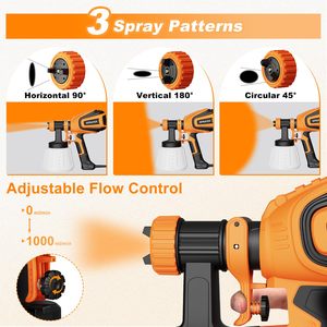 2mm 3mm Professionnel 700W Airless Auto Electric Power <span class=keywords><strong>Pistolet</strong></span> à Peinture <span class=keywords><strong>Pistolet</strong></span> Hvlp pour Voitures Portable Outils de Peinture Pulvérisateur 1200ml - Product Image 3