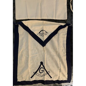 1960 Yondota Lodge No 572 F & A M Ohio Faux Leather Blue Masonic Delantal Master Mason 50 años Vestido Delantal Kit - Product Image 5