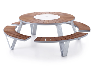 Modern Design Durable Metal Frame Wood Round Shape Table and <b>Chairs</b> Outdoor Indoor Patio Furniture - Product Image 4